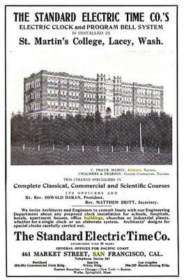 Old advertisement featuring St Martin College