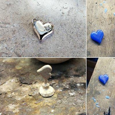 solid 14k gold heart with diamond