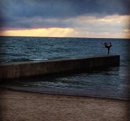 beach yoga