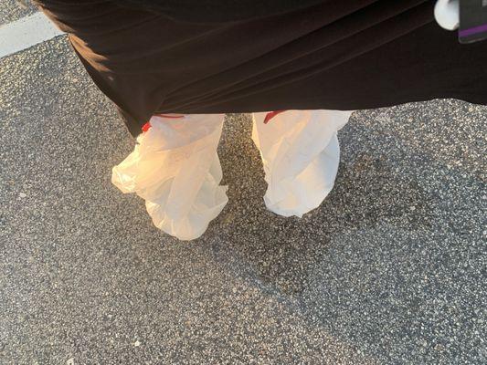 I had to buy garbage bags to put over my shoes & socks, to get through all the flooding in their parking lot further out around my vehicle.