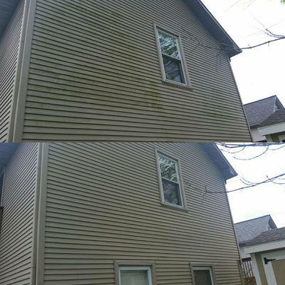 Vinyl siding cleaning