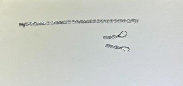 This Diamond Tennis bracelet was too large for the client's wrist. We removed the necessary amount of  diamonds & made earrings for her!