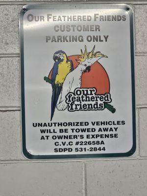 Free parking in the garage below store.