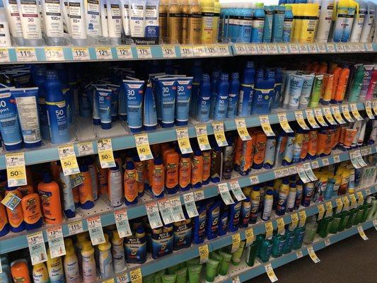 Second sunscreen section, which is not located near the first sunscreen section.