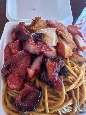 Chow mein bbq pork n Teriyaki chicken