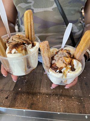 Churros ice cream
Crunchy and refreshing 
Cold & hot