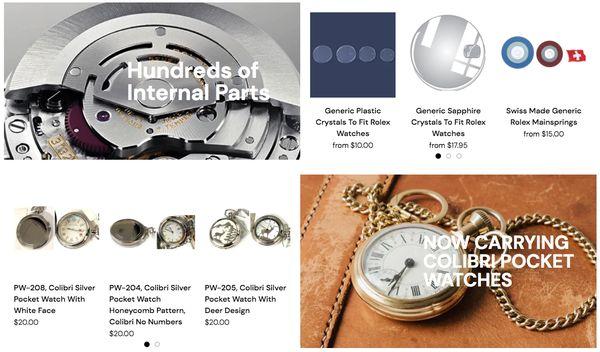 Now Carrying Hundreds of Internals Parts for Popular Name Brand Watches Both Genuine and Aftermarket Parts