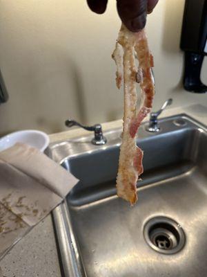 Cold moving bacon. I didn't think about taking pics until I had heated my steak & chicken.