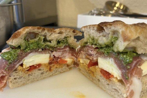 Prosciutto pesto panino, amazing!    Pre-order only and very limited.