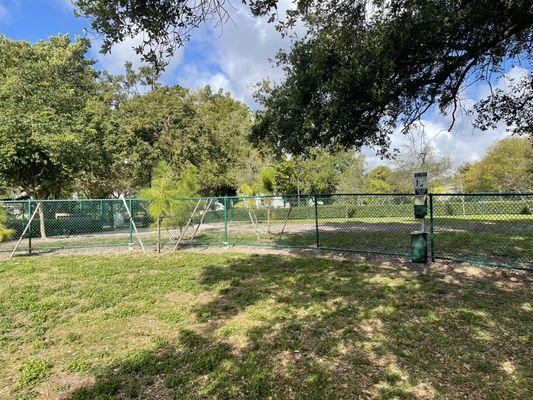 Empty dog park where dogs can be unleashed