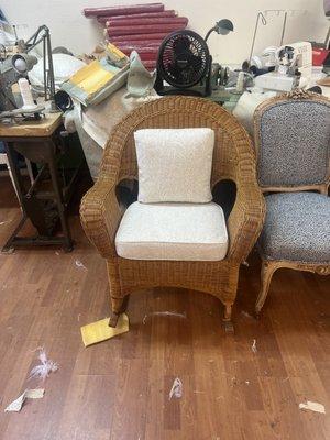 Refreshed wicker chair