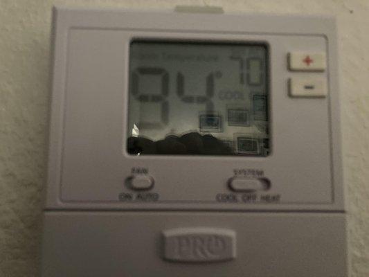 The temperature inside our apartment.