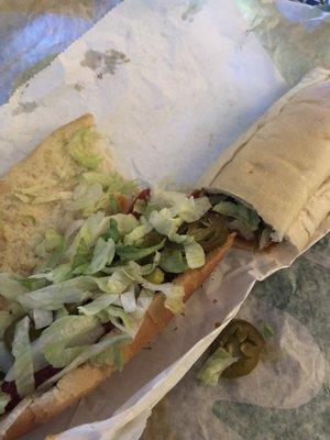 1' Long Sandwich at Subway.