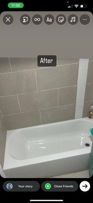 After I cleaned the tub