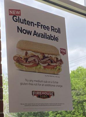 New Gluten-Free Roll now available (photo taken March 2024)