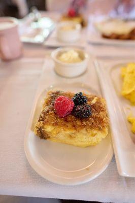 Challah French Toast. A little too sugary on top for me.