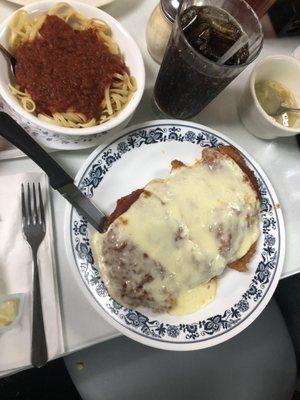 Chicken parm and linguine