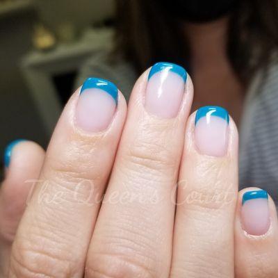 Builder Gel with a fun french freehanded