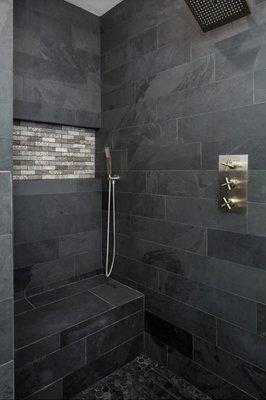 Slate master bathroom