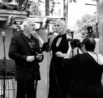 Long black gown worn to aN art show that I performed at.