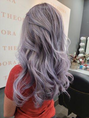 Purple silver hair color by master director Michaela