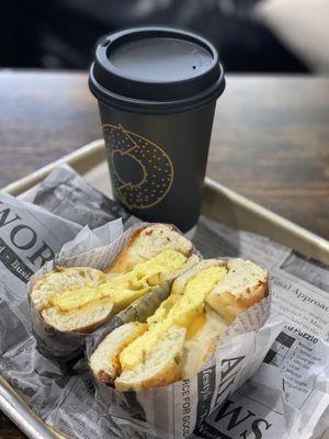 Jalapeño Cheese Bagel Sandwich with Egg and Cheese