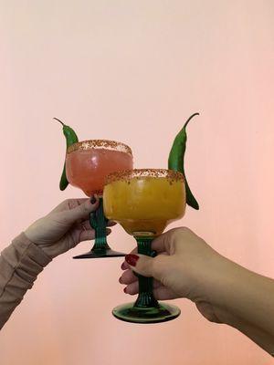 Spicy watermelon and mango margs