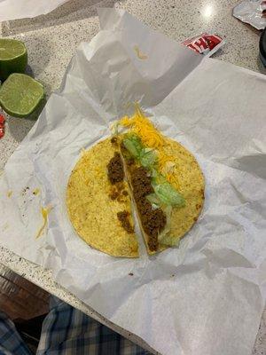 This was my hard shell taco.  Unbelievable