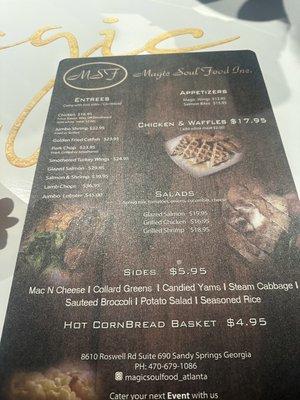 Dinner Menu