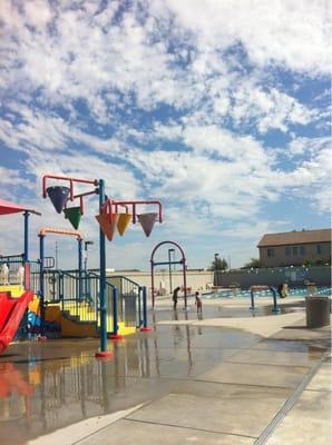 pool area with mini water park for kids