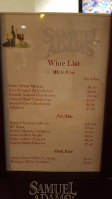 Wine list