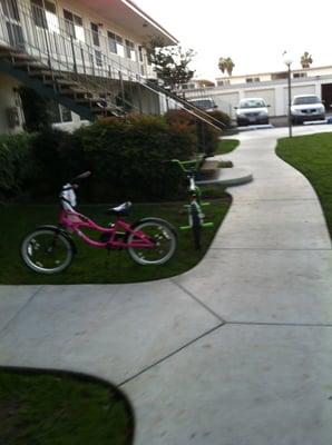 Bikes left behind by unattended screaming children