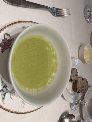 sweet pea soup was actually delicious and I would order this again.