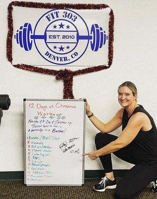 Every year my clients complete the 12 days of Christmas workout for a good cause.