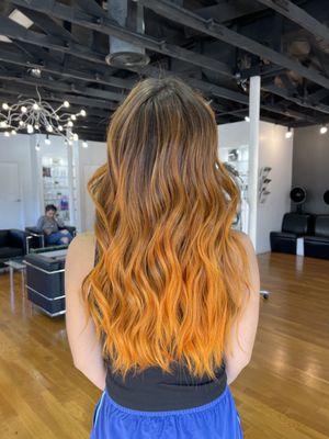 beautiful copper balayage