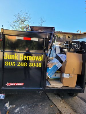 Household Junk removal job. Our junk removal jobs include backyards and home remodels.No hazadous waste!