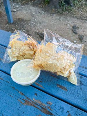 Large chips and queso