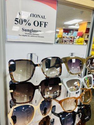 sunglasses 50% off! yay!!!