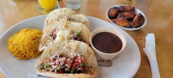 Grilled fish tacos & plantains