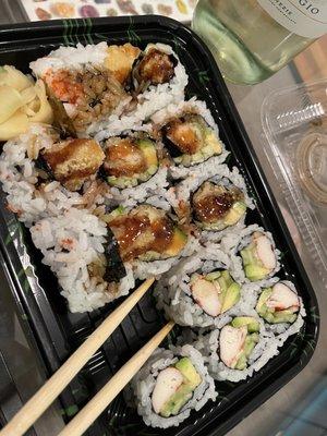 Shrimp tempura and California roll