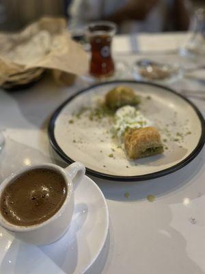 Pistachio Baklava, Turkish Tea, Turkish coffee