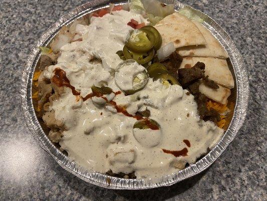 Chicken and Beef Gyro Combo Platter