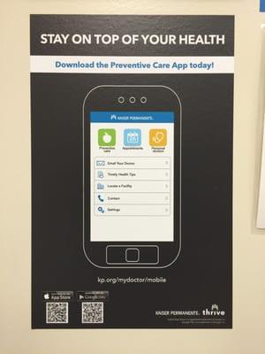 Kaiser's Preventive Care App poster