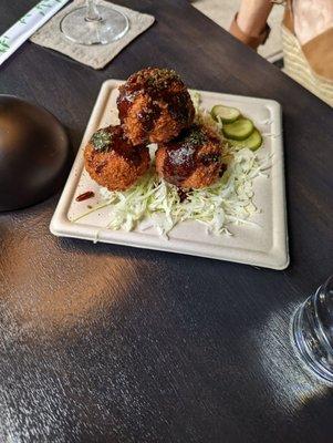 Katsu meatballs at Bar Iris pop-up