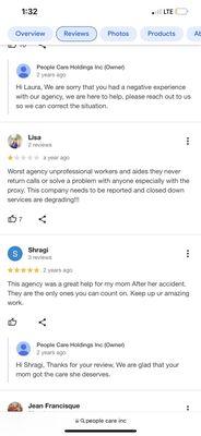 Bad reviews of people care agency in Manhattan