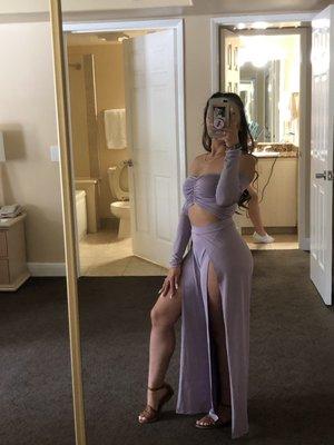 lavender dress with open slits