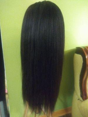 The Back of Yaki Straight Full Lace wig