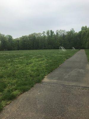 Green space, sports fields, and walking trails.