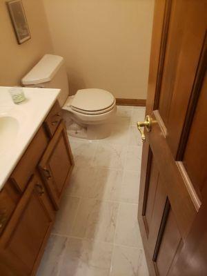 Retiled bathroom  floor