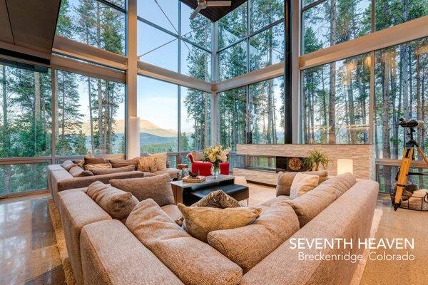 Seventh Heaven is a 5-bedroom mountain modern vacation rental that's been featured on HGTV, The Travel Channel, and more.